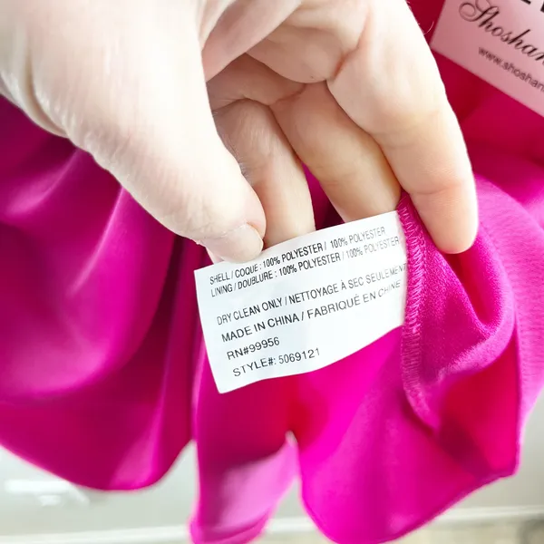 Shoshanna Faux Wrap Puff Sleeve Sash Mini Dress Magenta Pink 10 - Image 3