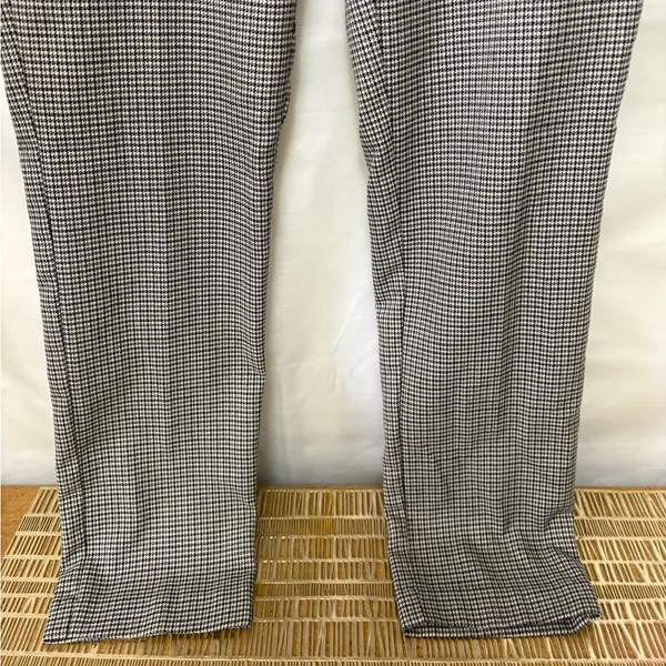 Zara Basic Houndstooth Black White Pants Ruffle Pockets Size‎ Small - Image 3