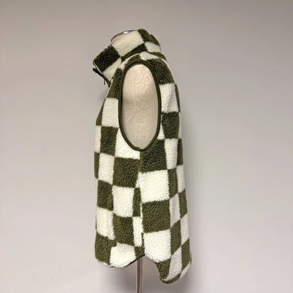 Double Zero Checkered Sherpa Vest - Image 3
