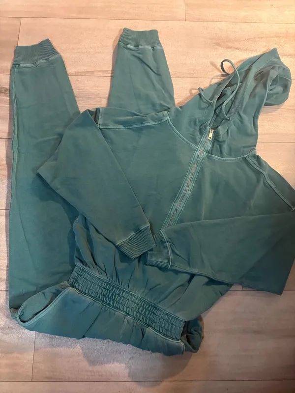 Zenana enzyme washed French terry jumpsuit - Image 2