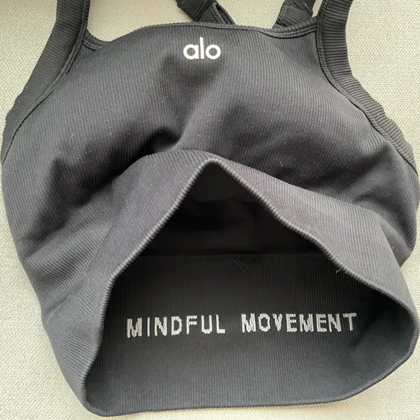 Alo Yoga Seamless Ribbed Favorite Bra Tank Black XXS - Image 3