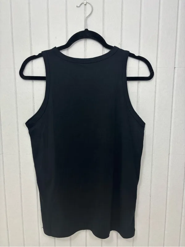 Nike Black Cotton Tank with White Nike Swoosh Size L - Image 4