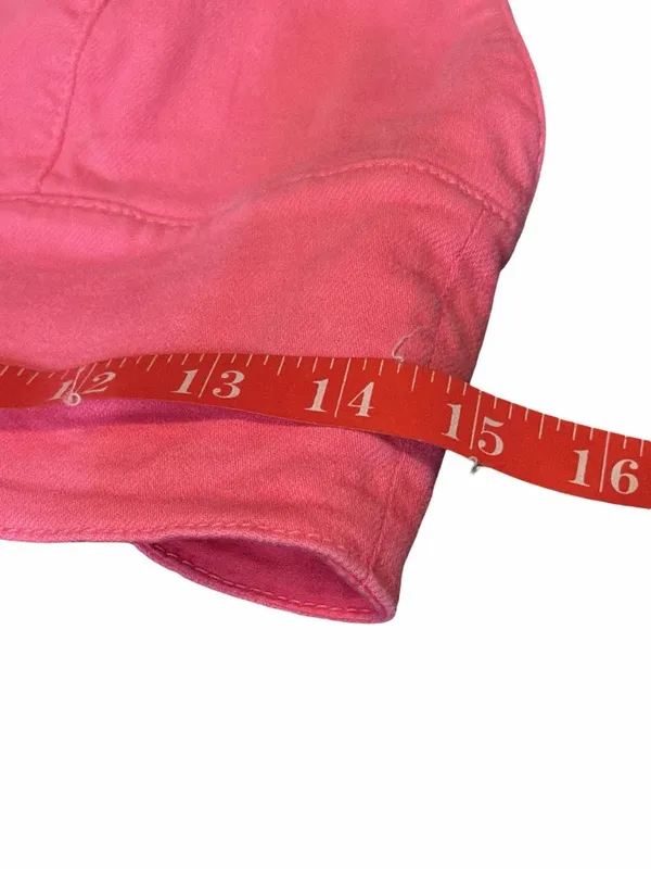 Alice + Olivia Carli V-Neck Denim Crop Top Pink Candy Size 8 Boho Festival Party - Image 8