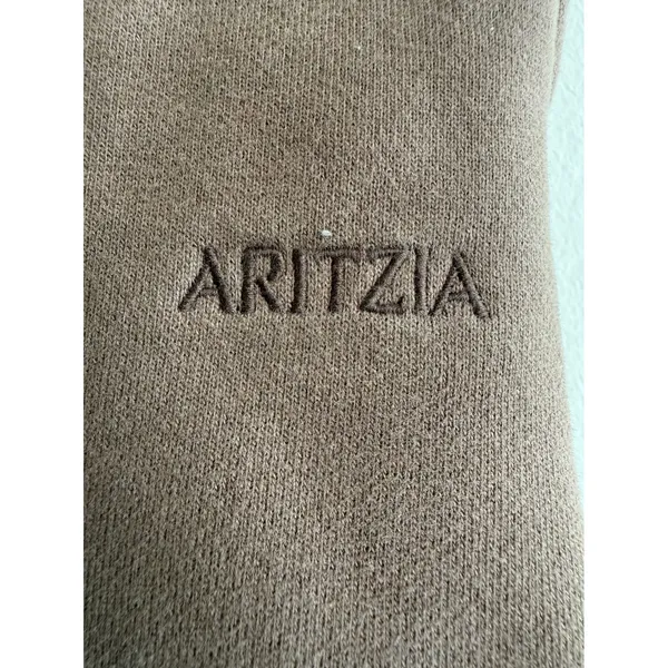Aritzia Tna Sweatfleece Mega Fit Brown Wide Leg Sweatpants Womens Large 116292‎ - Image 4