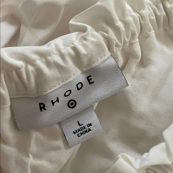 RHODE White Ruffle One Shoulder Mini Dress Large Cottagecore Coquette Summer - Image 4