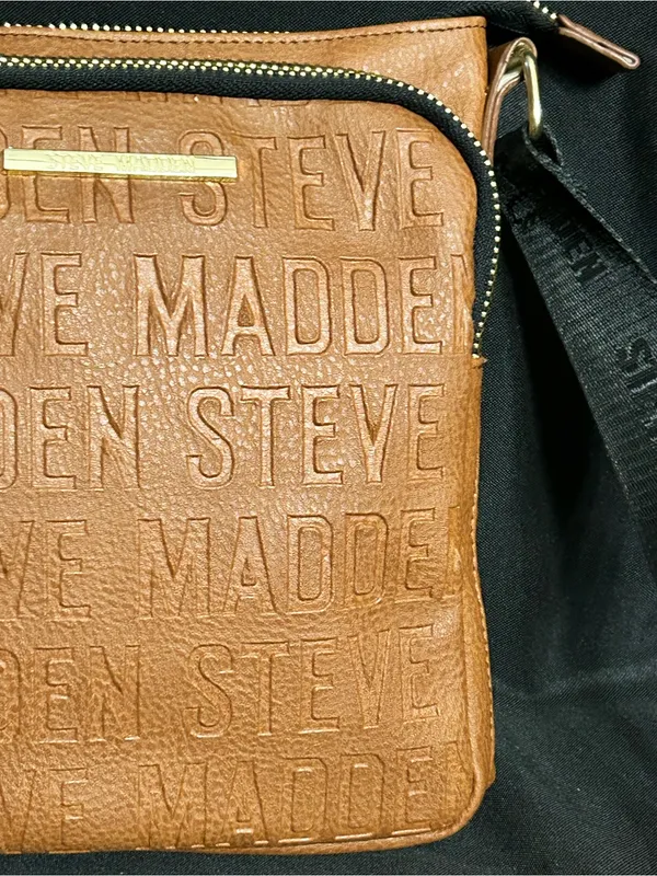 Steve Madden Tan Embossed Logo Crossbody Bag - Image 3