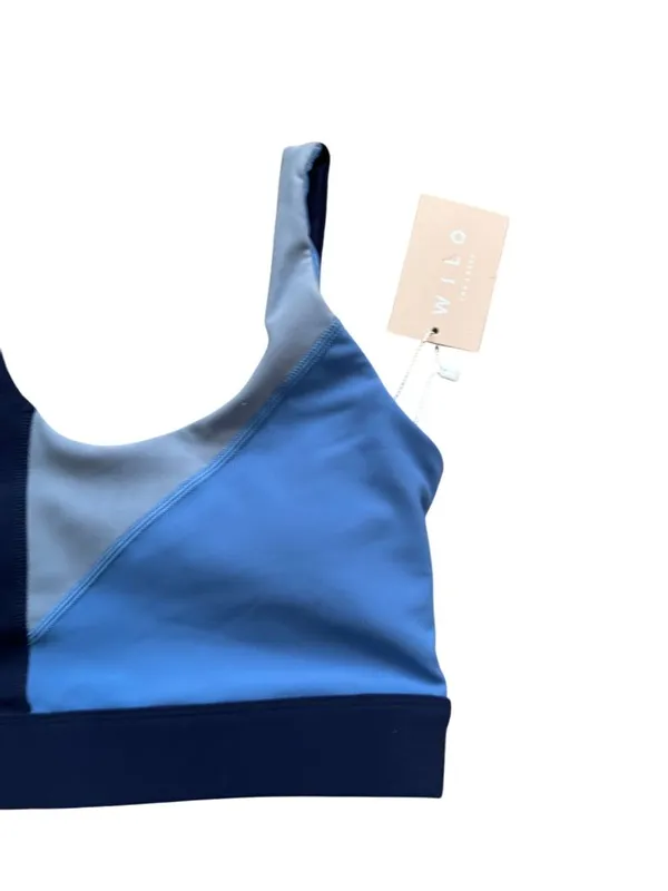 WILO Blue Ribbed Colorblock Bra Size XS NEW NWT - Image 3