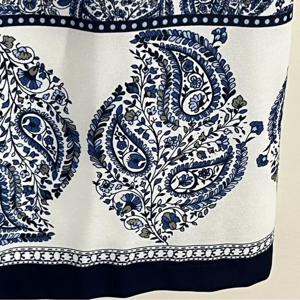 Women's Lulus Taj Mahal Tour Lined Shift‎ Dress in Blue & White Size Medium - Image 5