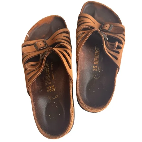 Birkenstock Papillio Lola Vintage Brown Leather Sandals EU35 Narrow Rare in FUC - Image 6