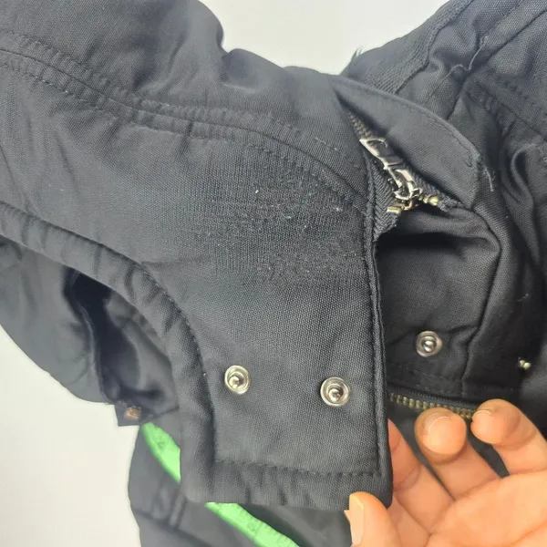 Zara Basic Black‎ Snap Button Pockets Full Zip Belted Lined Hooded Jacket Size M - Image 4