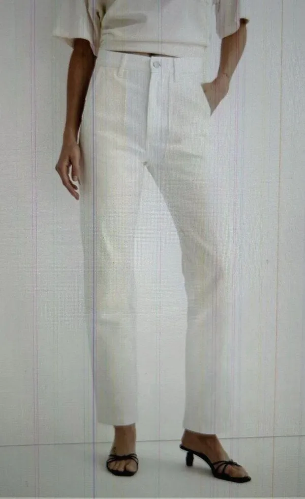 Madewell $128 The Perfect Vintage Straight Jean Two-Tone Women's White/Ivory 26 - Image 2
