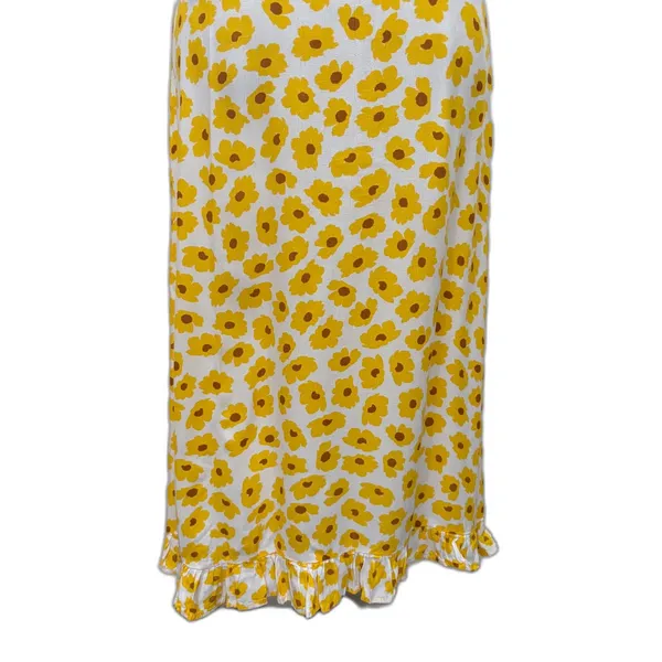 Faithfull the Brand Noemie‎ Midi Dress Yellow Constance Floral Print Size Small - Image 4