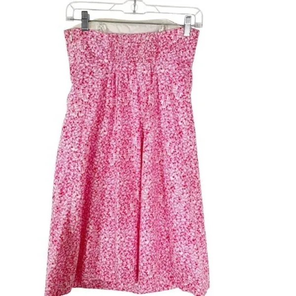 Vintage 90’s Lilly Pulitzer White Label Cotton Strapless Snorklin’ Dress Pink 2 - Image 8