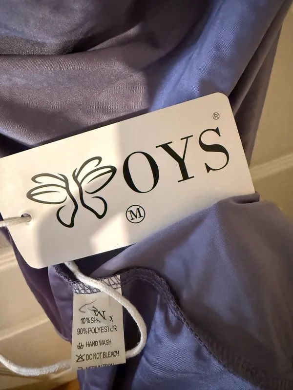 OYS Lavender Satin One Shoulder High Slit Maxi Dress NWT - Image 6