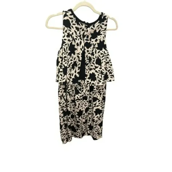 🖤 LOFT Black‎ & White Floral Layered Sleeveless Midi Dress Sz 8 🖤 - Image 2