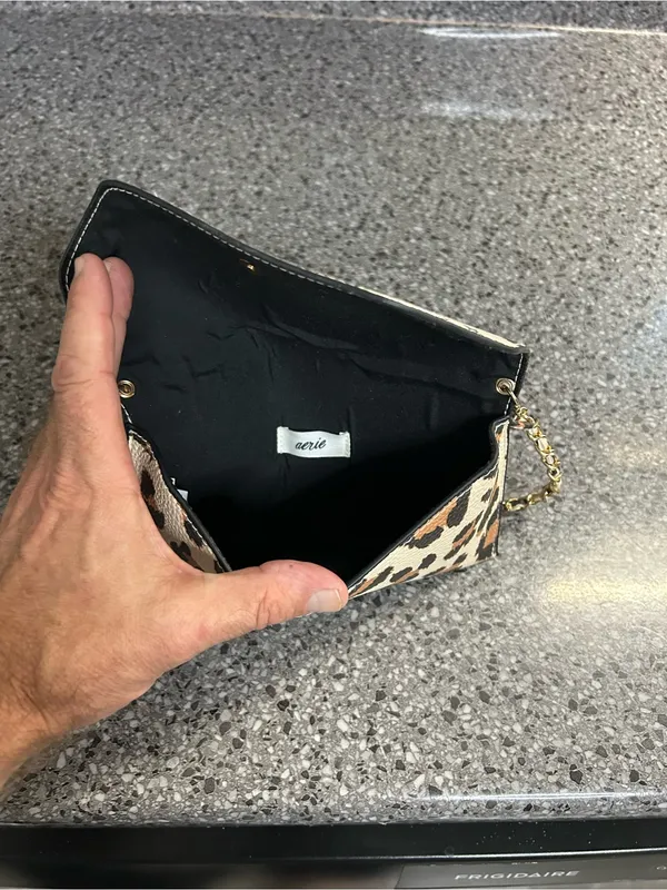 aerie Leopard Print Crossbody in Cream, Tan and Black - Image 3