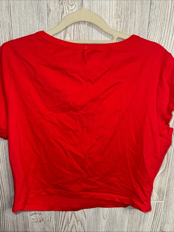 True Religion Red Graphic Wing Logo Crop Tee - Image 5