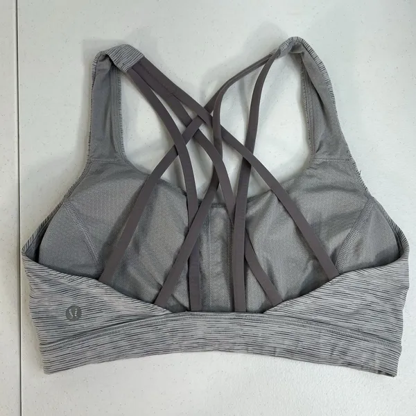 Lululemon Sz 6 Free To Be Serene Bra Light Support C/D Cup Nimbus Battleship - Image 6