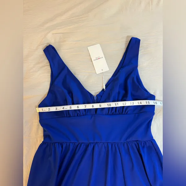 Ever-Pretty Women's Royal floor Length High Stretch Side Slit Pleated Size‎ L - Image 6