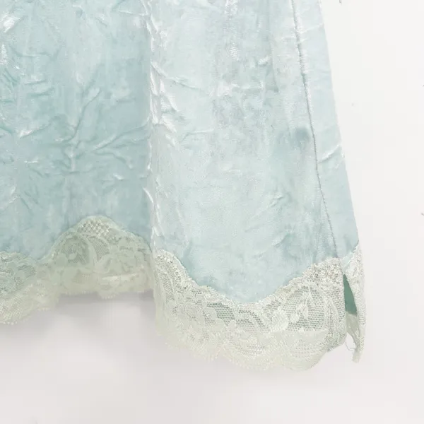 INC Womens‎ Blue Crushed Velvet Lace Trim Y2K Fairycore Spring Cami Top Size M - Image 2