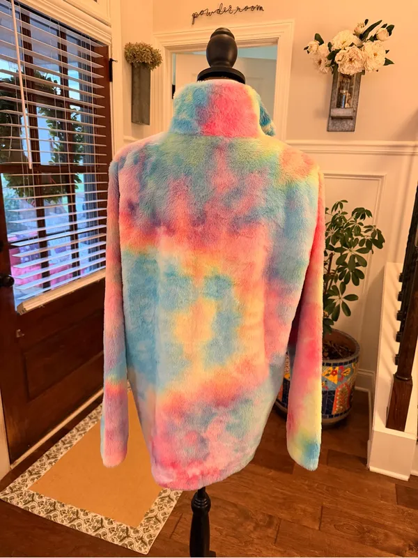Boutique NWOT Sherpa Cotton Candy Quarter Zip Pullover Pink Size undefined - Image 3