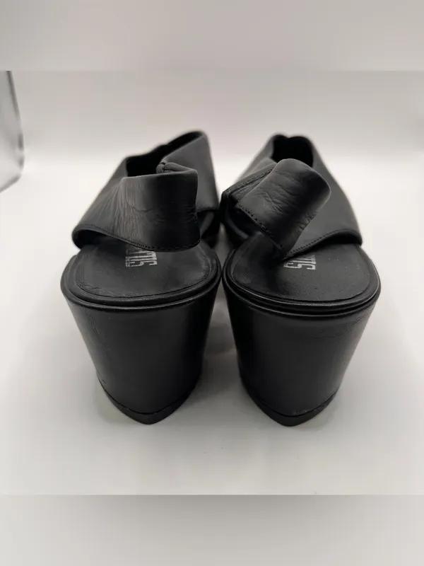 Silent D Anthropologie black leather slingback pointed toe block heel 39 US8.5 - Image 7