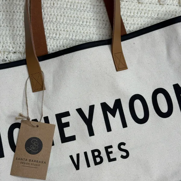 NWT SANTA BARBARA DESIGN STUDIO Hold Everything Honeymoon Vibes Canvas Tote - Image 3