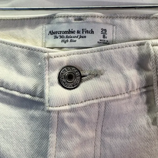 Abercrombie‎ & Fitch Jeans Women 90s Relaxed Straight High Rise Cream 29/8R - Image 5