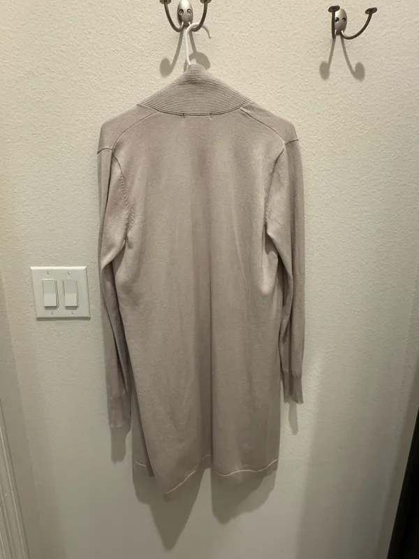 Esperanza Long Beige Cardigan Tan Size M - Image 4