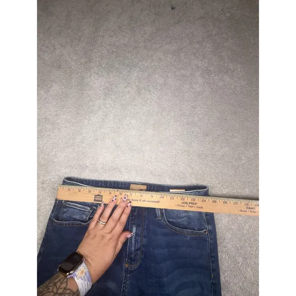 Driftwood Candace Crop Jeans Womens 28 Blue Scalloped Hem Stretch Denim Classic - Image 8