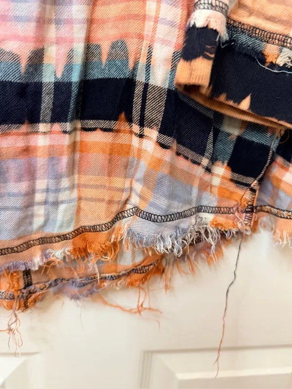 Free People Intimately pink plaid flannel pullover raw-edge shirt - Image 5