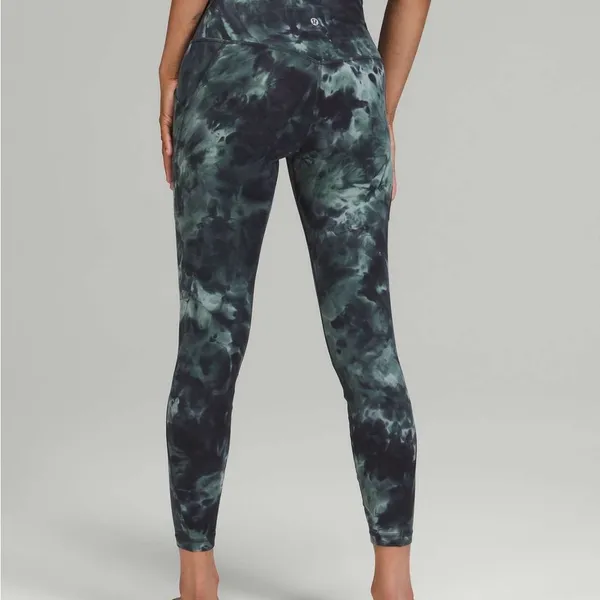 Lululemon Align HR Pant 25” Diamond Dye Silver Blue Tie Water Size 6 - Image 2