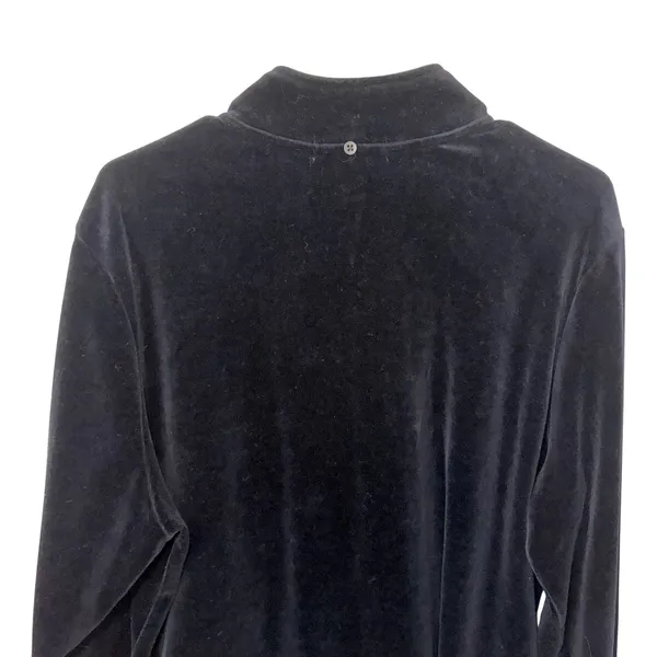 Lauren Ralph Lauren Black Velour‎ Full Zip Track Jacket Womens XL y2k bomber - Image 4