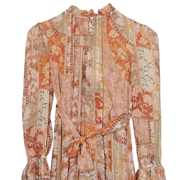 Zimmermann Kaleidoscope Tubular Midi Dress Red Swirl Floral Sz‎ US 2P NEW $1150 - Image 9