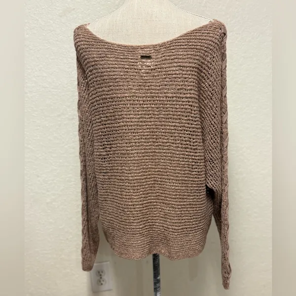 BILLABONG Brown Off-the-Shoulder Knit Sweater Size Large - Image 12