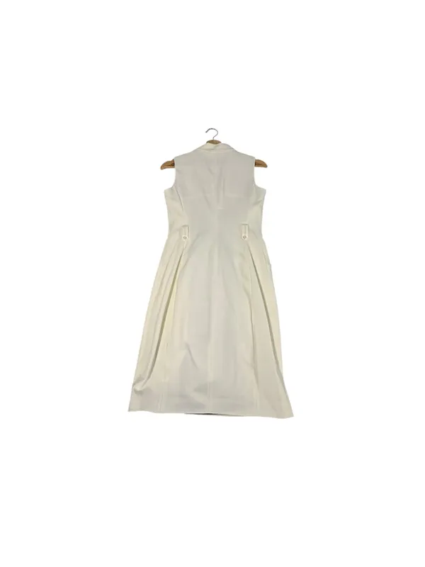 Calvin Klein Size 2 Tuxedo Wrap Dress Black White Belted Sleeveless Workwear - Image 6