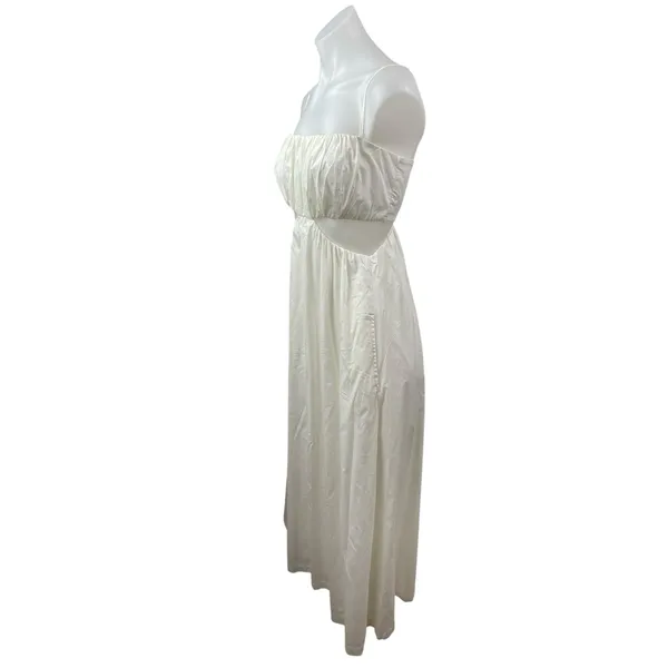 NEW Abercrombie & Fitch Smocked Cutout Sleeveless Midi Maxi Flare A-Line Dress S - Image 3