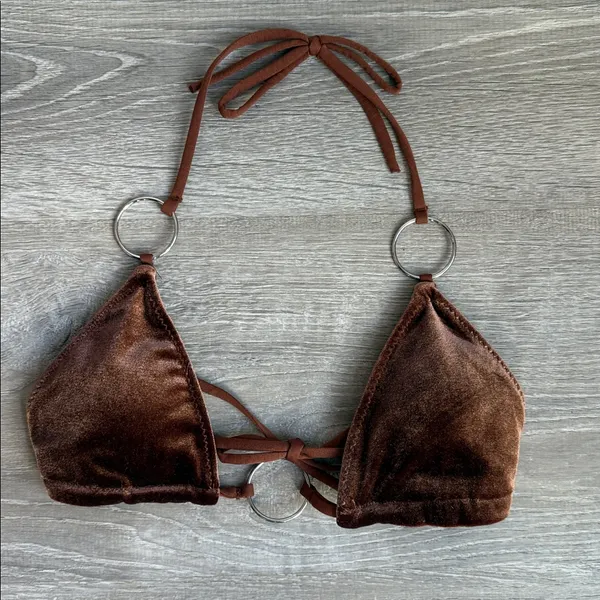 With Jean velvet Triangle Bikini top - Image 2