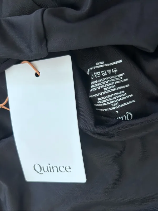 NWT Quince‎ Black Italian Cut Out One-Piece Swimsuit Size Large - Image 5