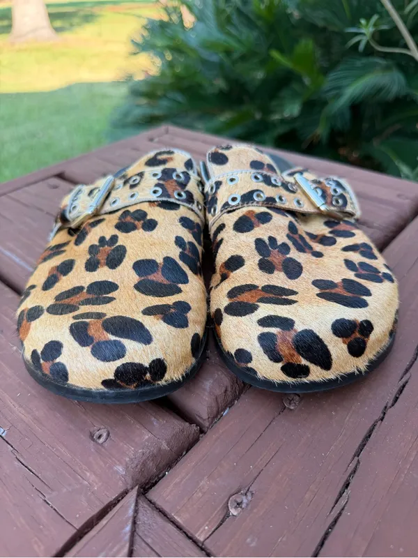 ALOHAS Halia Leopard Print Buckle Mules Clogs EU 41 US 10.5 $220 - Image 5