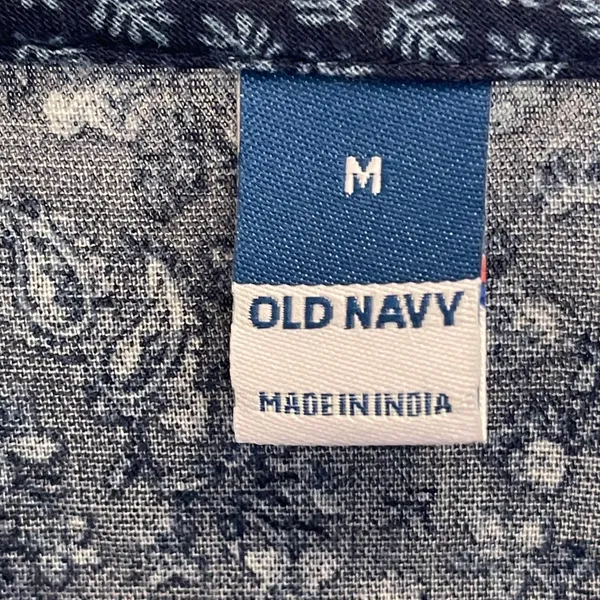 Old Navy‎ Blue Floral Paisley Tiered Midi Dress Womens M Boho Peasant Prairie - Image 3