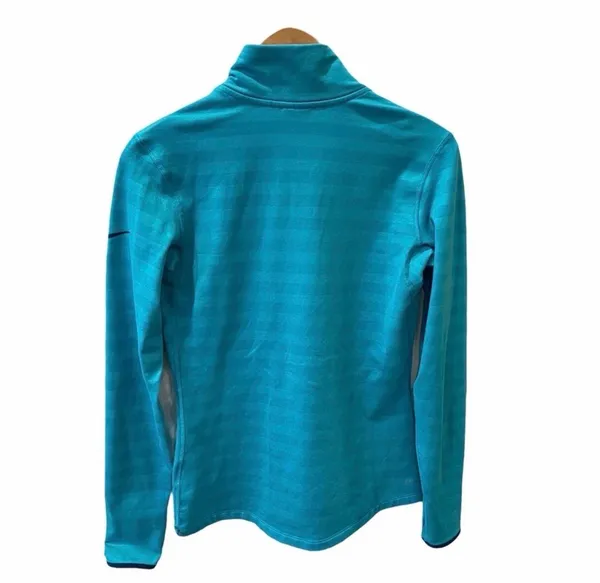 Nike Pro Warm 1/2 Zip Shadow Stripe Pullover Top M Blue Athletic Cold Gear - Image 7
