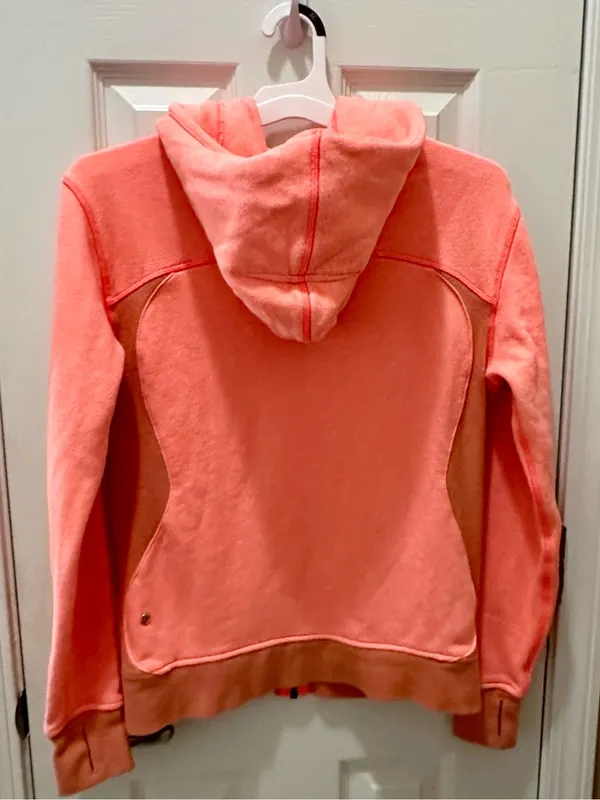 LULULEMON On The Daily Hoodie Jacket grapefruit coral pink size 6 - Image 5