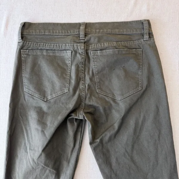 J Crew‎ Toothpick Ankle Pants 25 Olive Side Stripe Skinny Stretch - Image 8