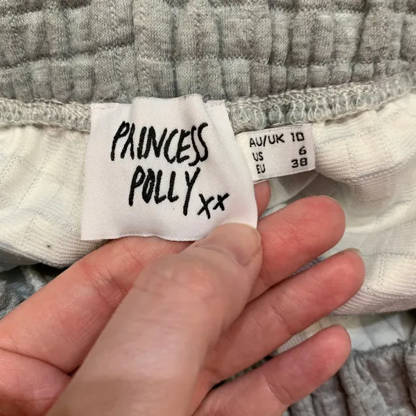 Princess Polly‎ Sweatpants Womens Size 6 Light Grey Ribbed Jogger Elastic Waist - Image 7