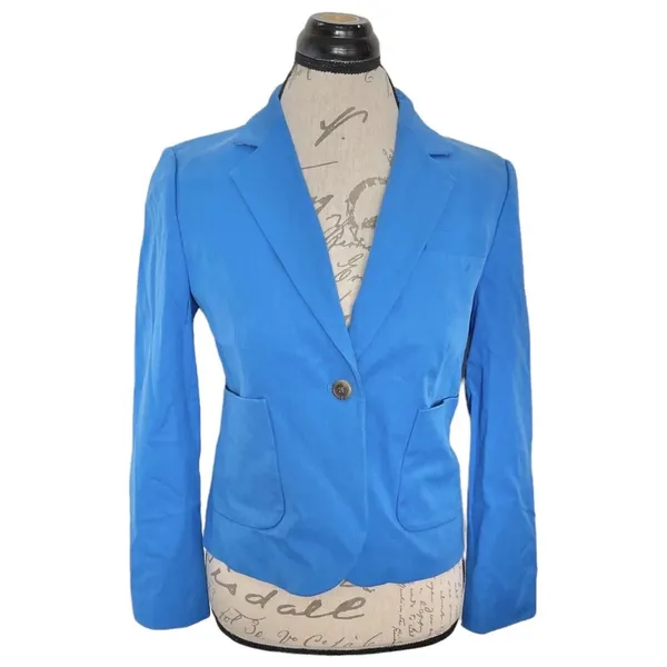 J.Crew Womens Blue Blazer Tailored Classic Career Office Jacket Preppy Sz Medium - Image 5
