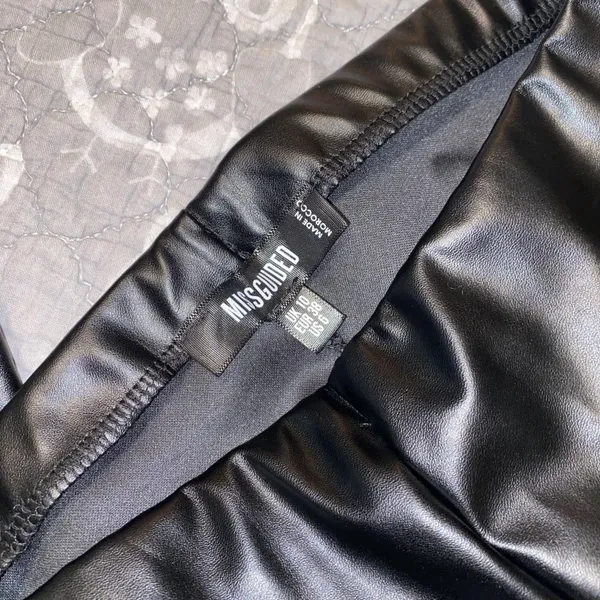 Missguided Faux Leather Leggings In Black - Image 2