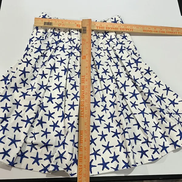 Kate Spade Broome Street Coastal Starfish Pleated Cotton A-Line Skirt EUC Size 4 - Image 8