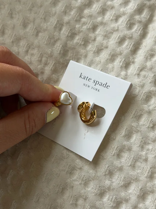 Kate Spade Gold Heart Earrings - Image 4