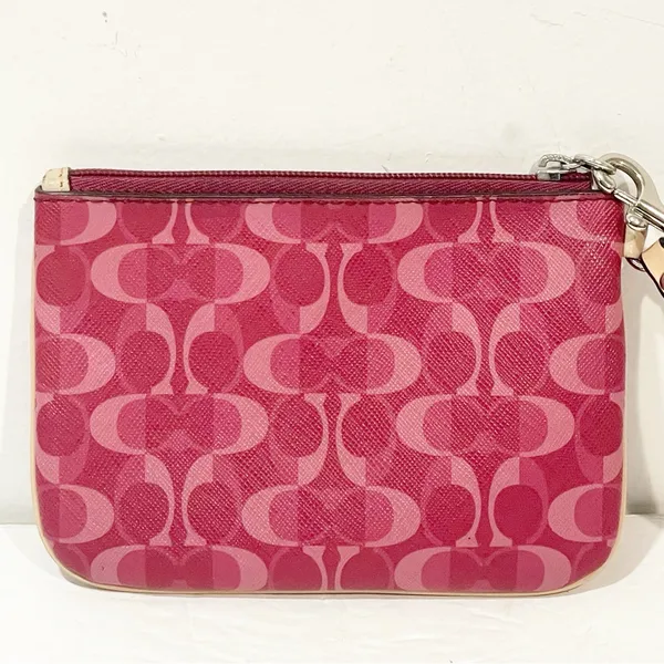 Coach‎ Signature Wallet Wristlet Clutch 6x4 Zip Pouch Small Bag Coated Canvas - Image 4